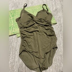 Jantzen Khaki Swimsuit set with matching sarong